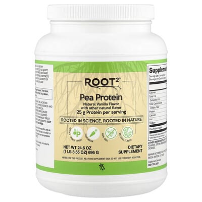 Гороховый протеин Root2®, натуральная ваниль, 1 lb 8.55 oz (696 g)