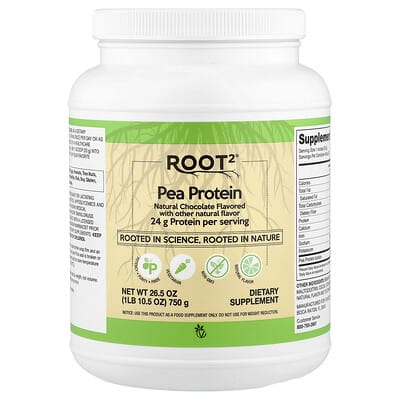 Root2® протеин гороховый, натуральный шоколад, 1 lb 10.5 oz (750 g)