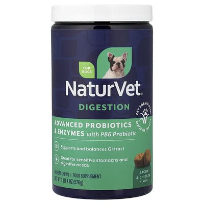Пробиотики и ферменты Advanced Probiotics & Enzymes с PB6 для собак, со вкусом бекона и курицы, 240 мягких жевательных таблеток, 1 lb 4 oz (576 g)