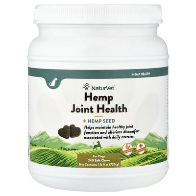 Hemp Joint Health + Hemp Seed, For Dogs, 240 Soft Chews, 1 lb 9 oz (720 g)