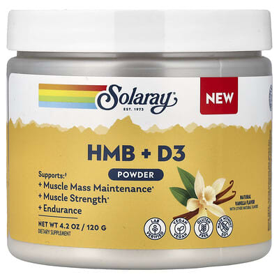 Solaray HMB + D3 порошок, Natural Vanilla, 4.2 oz (120 g)