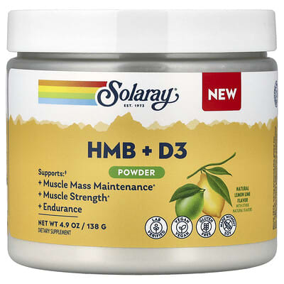 Порошок HMB + D3, натуральный лимонно-лаймовый, 4.9 oz (138 g)