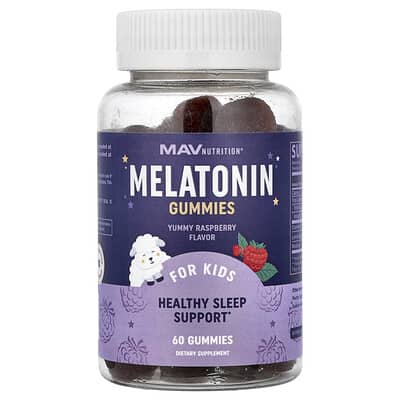 Желейные витамины Melatonin, поддержка здорового сна, для детей, малина, 60 шт