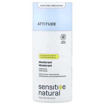 ATTITUDE Sensitive Natural Дезодорант Unscented 2.64 oz (75 g)