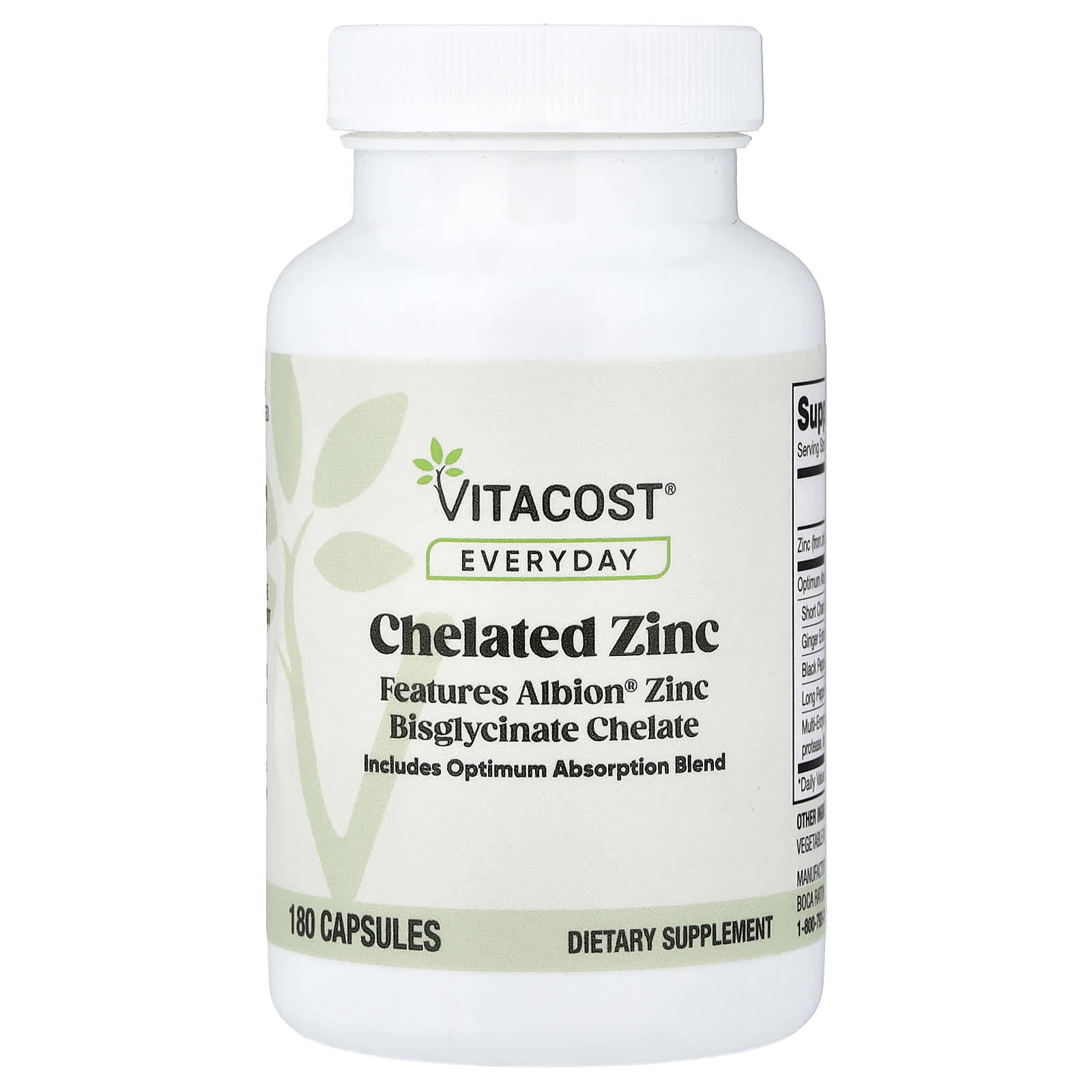 Everyday, Chelated Zinc Featuring Albion® Zinc Bisglycinate Chelate, 180 Capsules