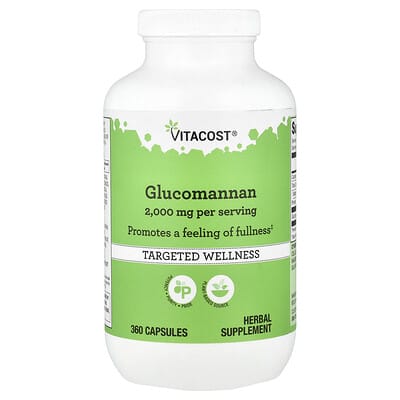 Глюкоманнан Vitacost, 360 капсул (666 mg на капсулу)