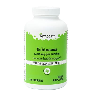 Эхинацея Vitacost 1200 mg per serving 180 Capsules