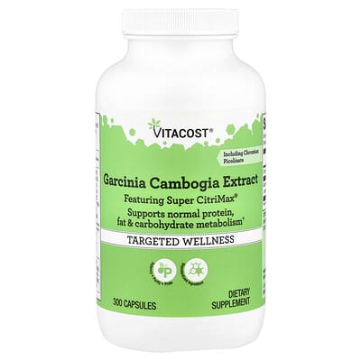 Garcinia Cambogia Extract Including Chromium Picolinate Featuring Super CitriMax®, 300 Capsules