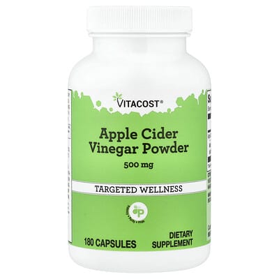 Порошок из яблочного уксуса, 500 mg, 180 капсул