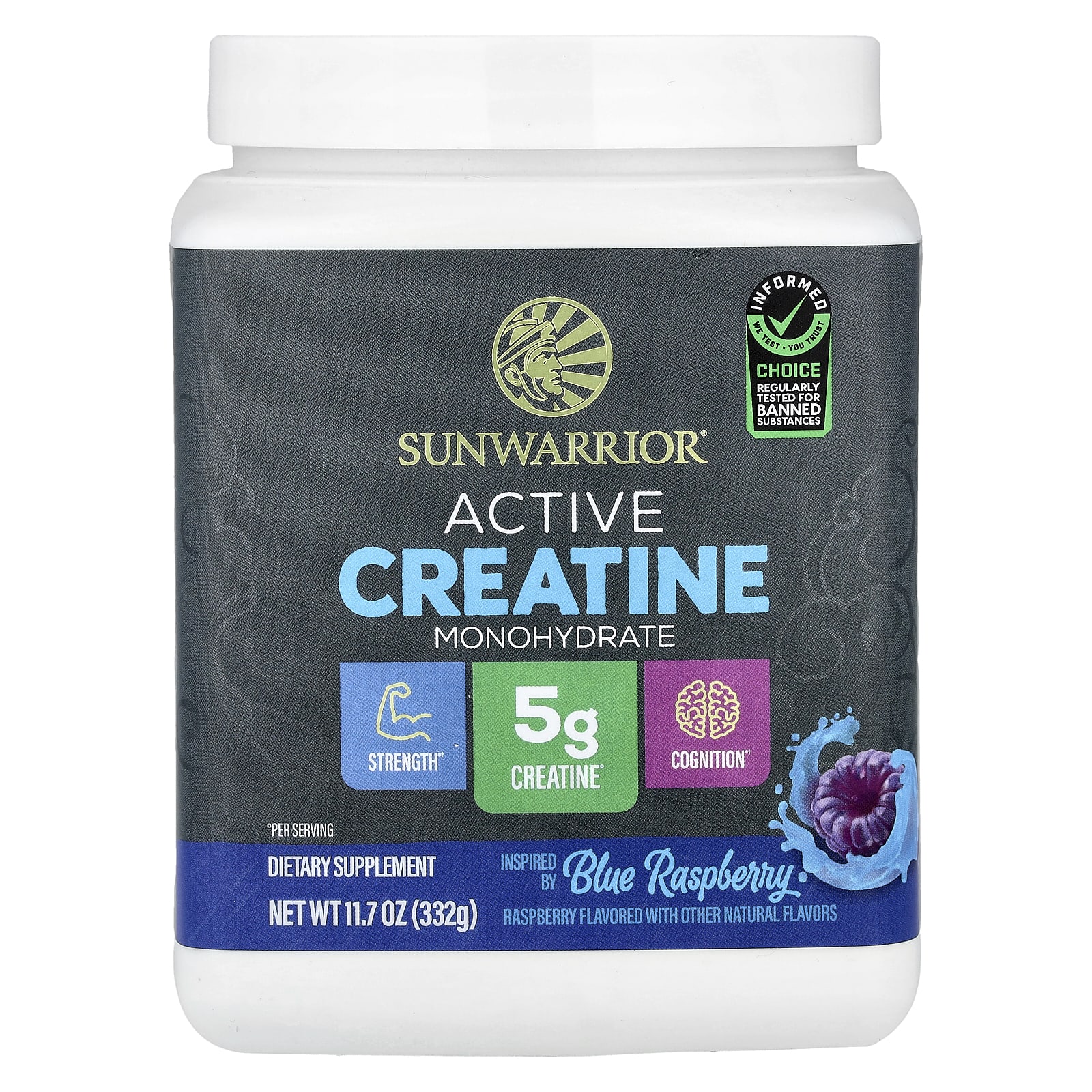 Active Creatine Monohydrate, Blue Raspberry, 11.7 oz (332 g)