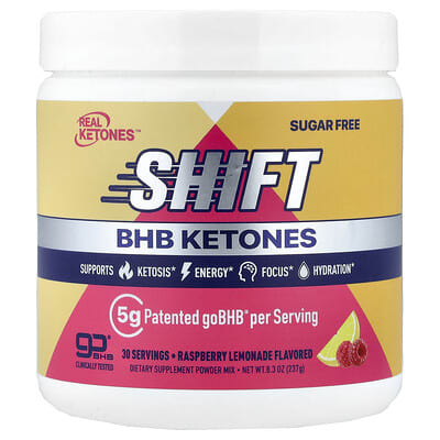 Shift, BHB Ketones Powder Mix, Raspberry Lemonade, 8.3 oz (237 g)