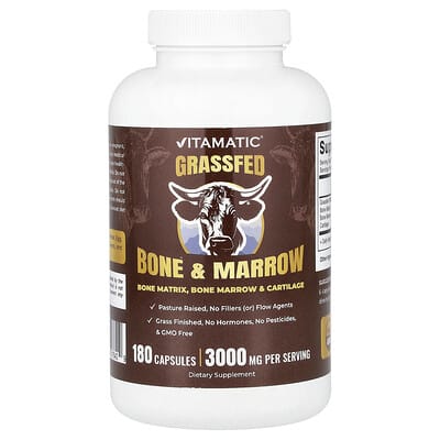 Grassfed Bone & Marrow, 180 Capsules (500 mg per Capsule)