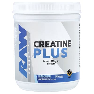 Креатин Raw Nutrition Essentials Plus, Blue Raspberry, 14.71 oz (417 g)