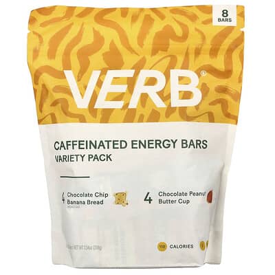 Энергетические батончики Verb Energy, Variety Pack, 8 Bars, 0.92 oz (26 g) Each