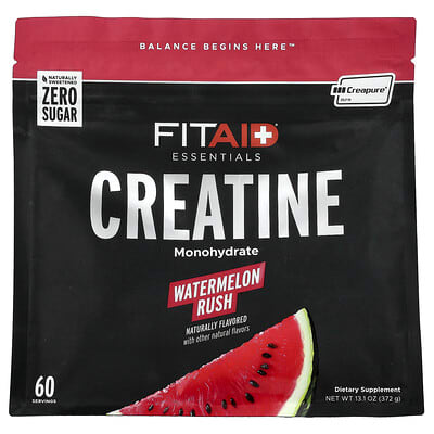 Креатин Essentials, Creatine Monohydrate, Watermelon Rush, 13.1 oz (372 g)