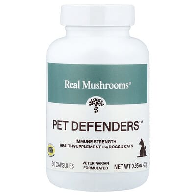 Real Mushrooms пищевая добавка Pet Defenders Immune Strength для собак и кошек 90 капсул