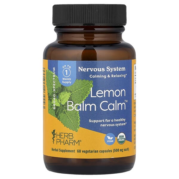 Herb Pharm Lemon Balm Calm™, 500 mg, 60 вегетарианских капсул
