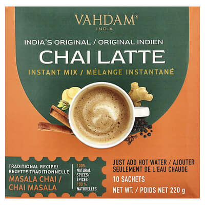 Чай Chai Latte VAHDAM India, 10 пакетиков, 220 g