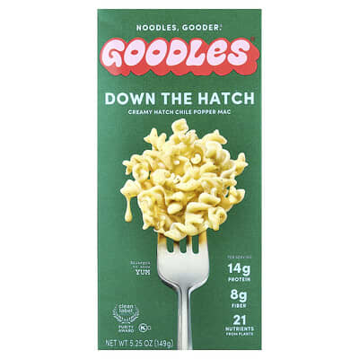 Goodles макароны с сыром Down the Hatch, Creamy Hatch Chile Popper Mac, 5.25 oz (149 g)