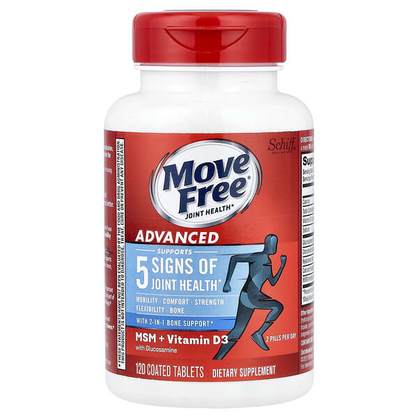 БАД Move Free Advanced, MSM + Vitamin D3 с глюкозамином, 120 таблеток