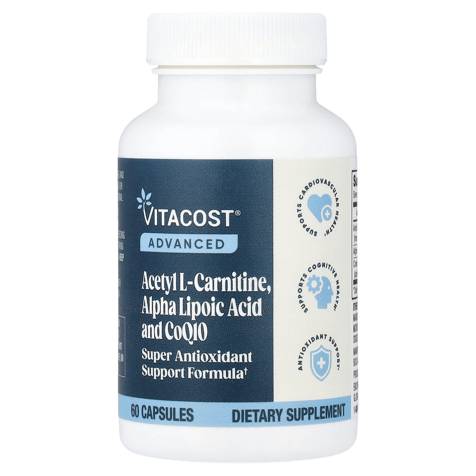 Advanced Acetyl L-Carnitine, Alpha Lipoic Acid и CoQ10, 60 капсул