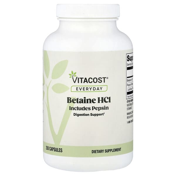 Everyday, Betaine HCI, 250 капсул