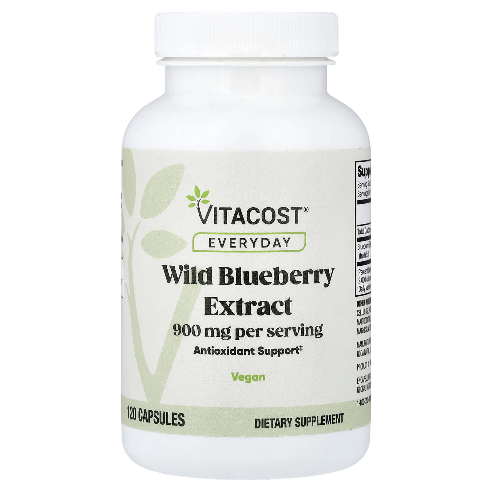 Vitacost экстракт дикой черники, 120 капсул (450 мг на капсулу)