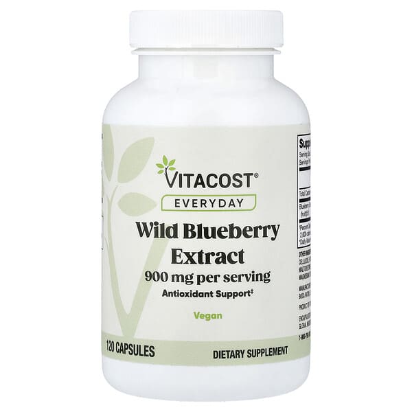 Vitacost экстракт дикой черники, 120 капсул (450 мг на капсулу)