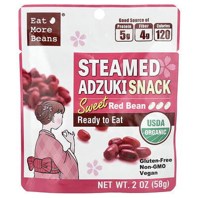 Steamed Adzuki Snack, Sweet Red Bean, 2 oz (58 g)