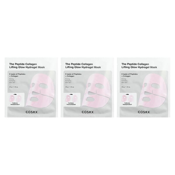 Гидрогелевая маска для лица The Peptide Collagen Lifting Glow Hydrogel 3 Sheets 1.19 oz (34 g) Each