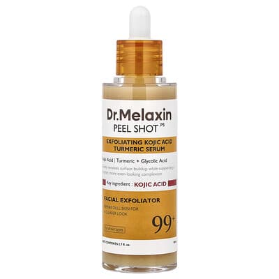 Сыворотка Dr.Melaxin Peel Shot, отшелушивающая с коджиевой кислотой и куркумой, для всех типов кожи, 2.7 fl oz (80 ml)