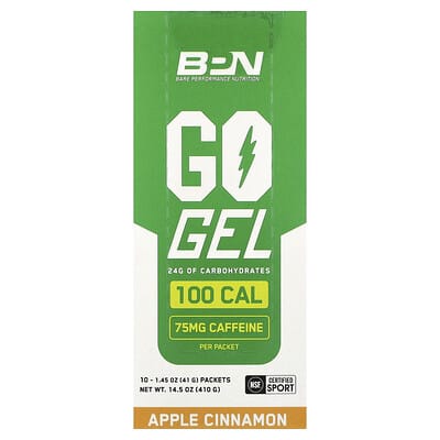 Go Gel, Apple Cinnamon, 10 Packets, 1.45 oz (41 g) Each