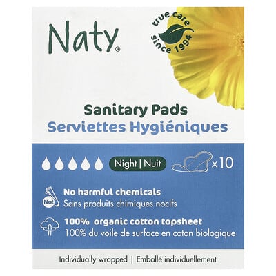 Sanitary Pads, Night, 10 Pads