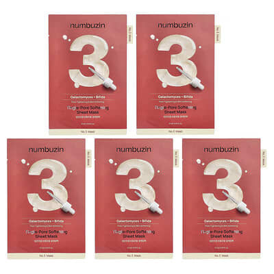 Очищающая тканевая маска для лица Numbuzin No.3 Tingle-Pore Softening 5 Sheets