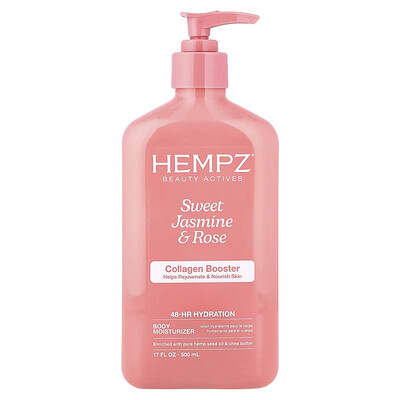 Body Moisturizer, Collagen Booster, Sweet Jasmine & Rose, 17 fl oz (500 ml)