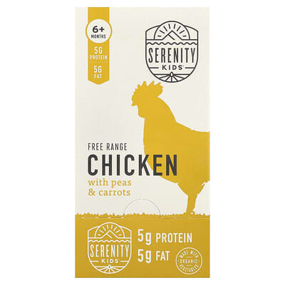 Free Range Chicken with Peas & Carrots, 6+ Months, 6 Pouches, 3.5 oz (99 g) Each