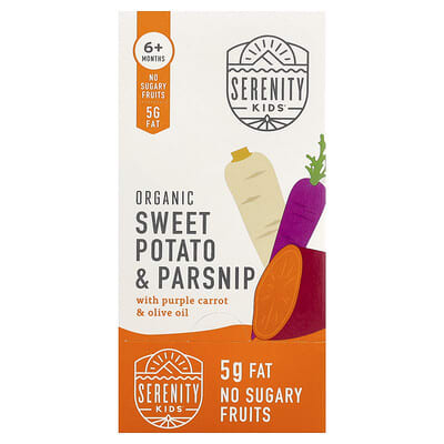 Organic Sweet Potato & Parsnip with Purple Carrot & Olive Oil, 6+ Months, 6 Pouches, 3.5 oz (99 g) Each