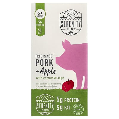 Serenity Kids свинина и яблоко с морковью и шалфеем, 6 шт., 3.5 oz (99 g)
