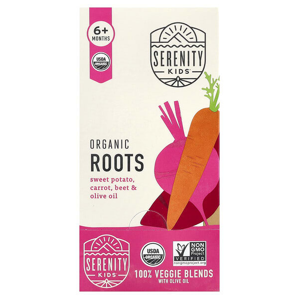 Пюре Serenity Kids Organic Roots Sweet Potato Carrot Beet & Olive Oil 3.5 oz (99 g) 6 шт