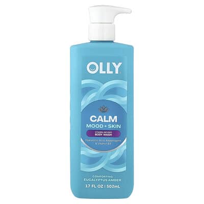 Гель для душа OLLY Calm, Vitamin-Infused, Eucalyptus Amber 17 fl oz (502 ml)