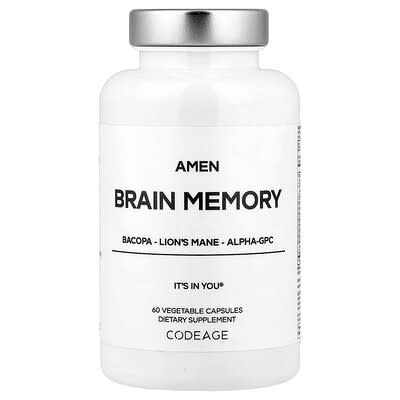Codeage Amen, Brain Memory, 60 вегетарианских капсул