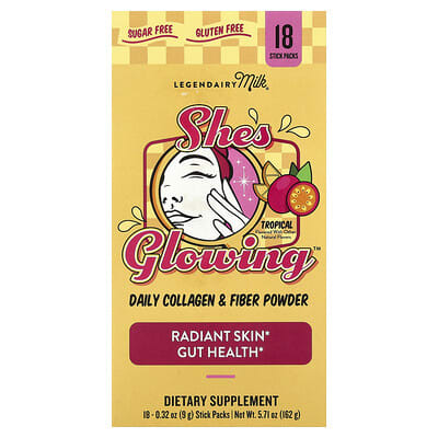 Legendairy Milk порошок с коллагеном и клетчаткой Tropical 18 Stick Packs