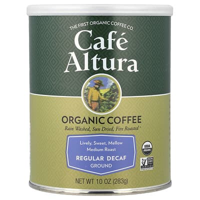 Cafe Altura Органический кофе молотый, средняя обжарка, без кофеина, 10 oz (283 g)