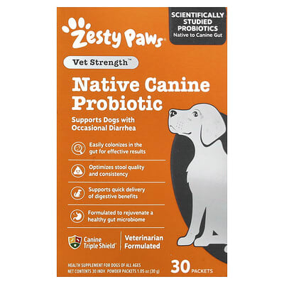 Vet Strength™, Native Canine Probiotic Powder, For Dogs, All Ages, 30 Packets, 0.03 oz (1 g) Each