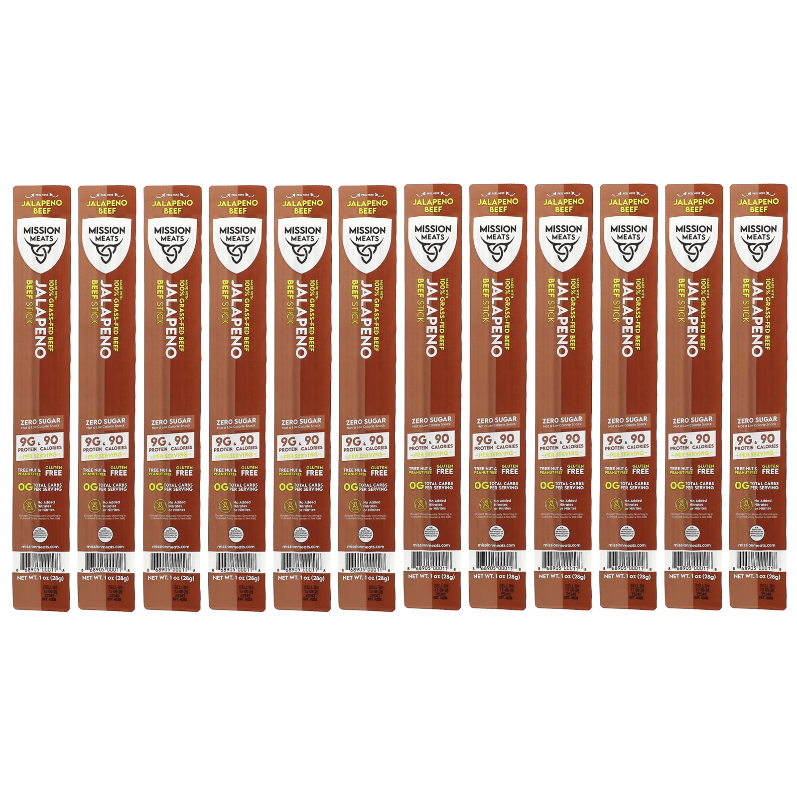 Jalapeno Beef Stick, 12 Sticks, 1 oz (28 g) Each