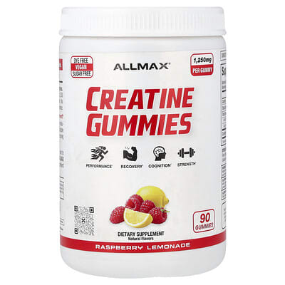 Creatine Gummies, Raspberry Lemonade, 1,250 mg, 90 Gummies