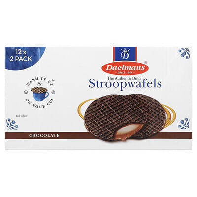 Stroopwafels, Chocolate, 12-2 Packs, 2.56 oz (72.5 g) Each