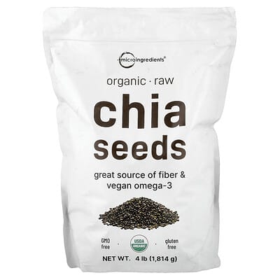 Micro Ingredients Органические семена чиа, сырые, 4 lb (1,814 g)