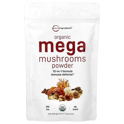 Micro Ingredients органический порошок Mega Mushrooms, 5 oz (141 g)