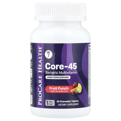 Мультивитамины Core-45 Bariatric, Fruit Punch, 30 Chewable Tablets